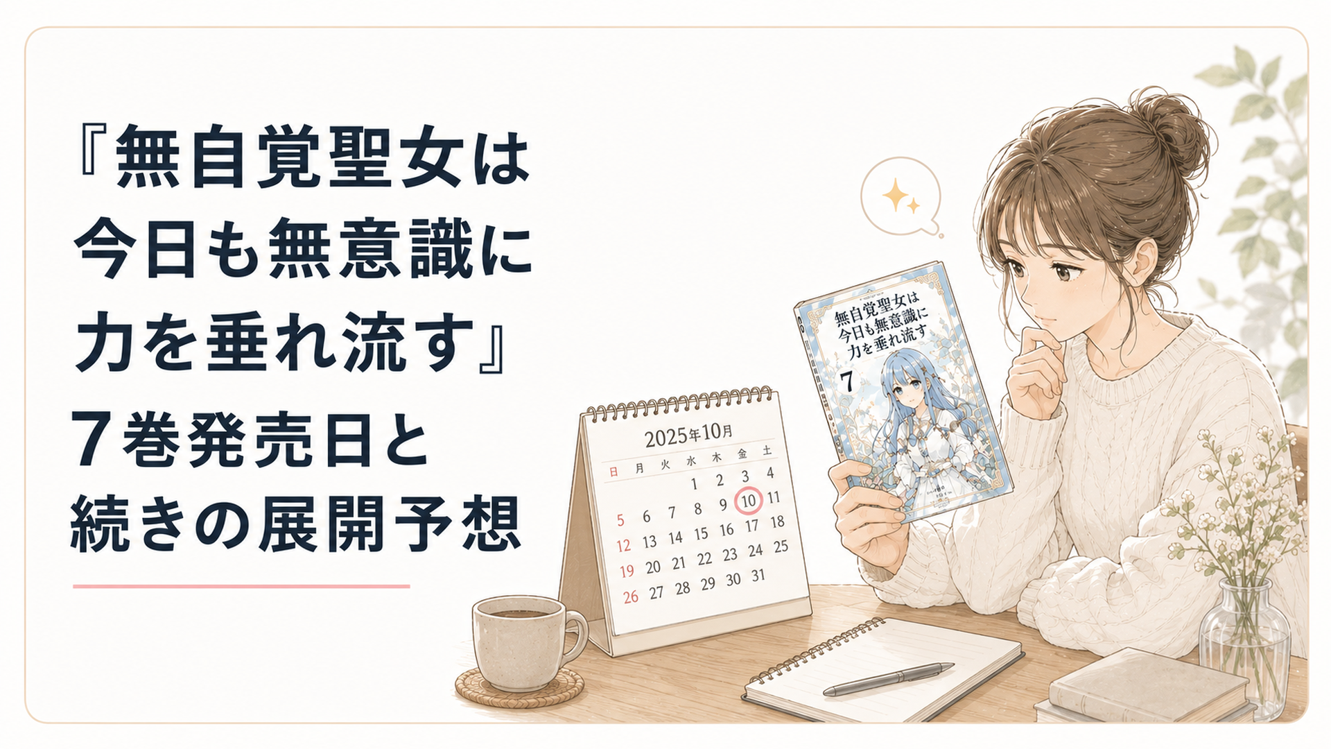 漫画第7巻と2025年10月10日に印を付けたカレンダーを確認するファン